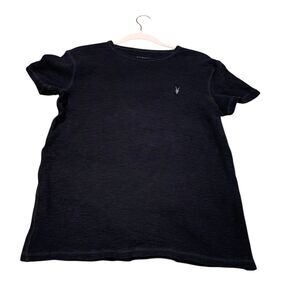 All Saints Mens Black Short Sleeve Crewneck T Shirt XS Minimalist Basic Vacation